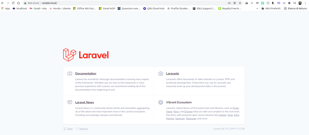 laravel 8.73.1 standard home