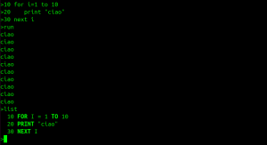 Primo programma BASIC